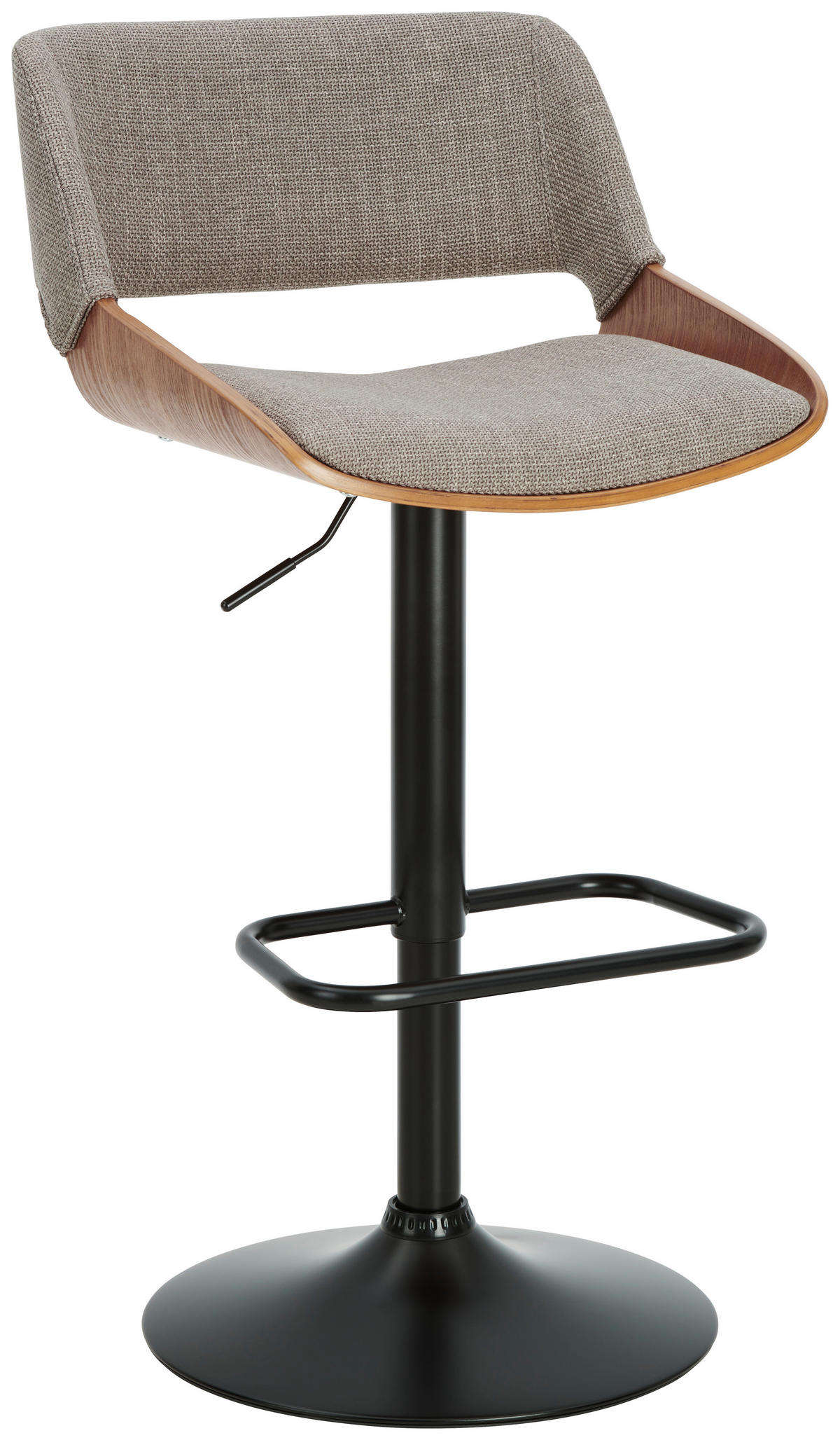 BAROVÁ ŽIDLE, černá, tmavě šedá, barvy vlašských ořechů - černá/tmavě šedá, Moderní, kov/dřevo (50,5/87-107,5/53,5cm) - Livetastic