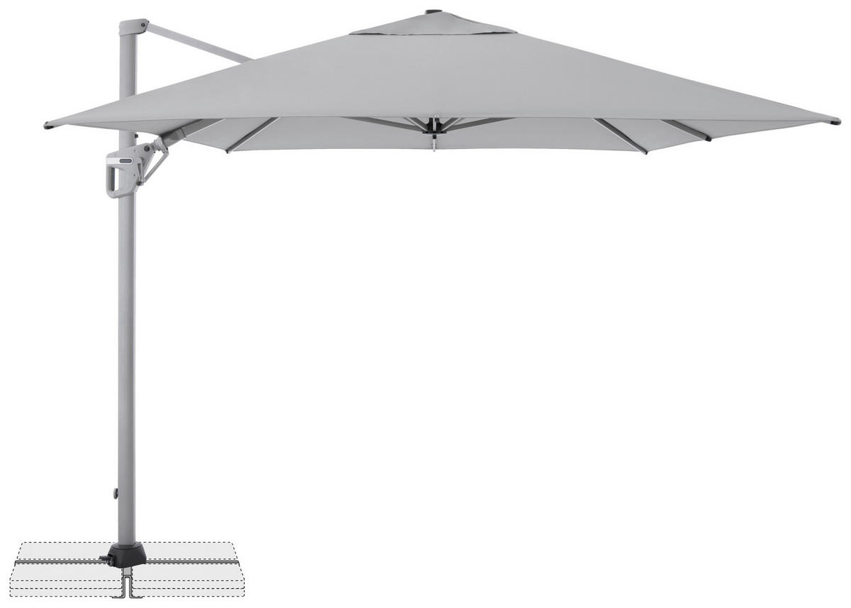 AMPELSCHIRM 350x260 cm Hellgrau  - Silberfarben/Hellgrau, Basics, Textil/Metall (350/260cm) - Doppler