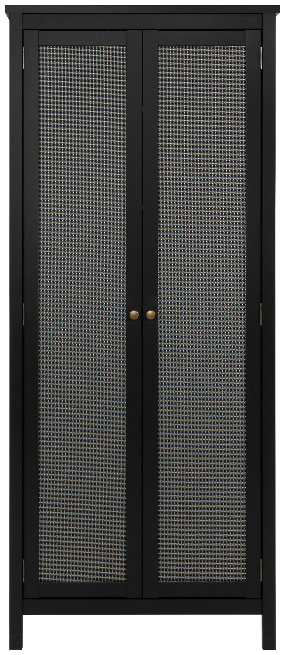 MEHRZWECKSCHRANK 80/187/40 cm  in Schwarz  - Messingfarben/Schwarz, Trend, Holzwerkstoff/Metall (80/187/40cm) - MID.YOU