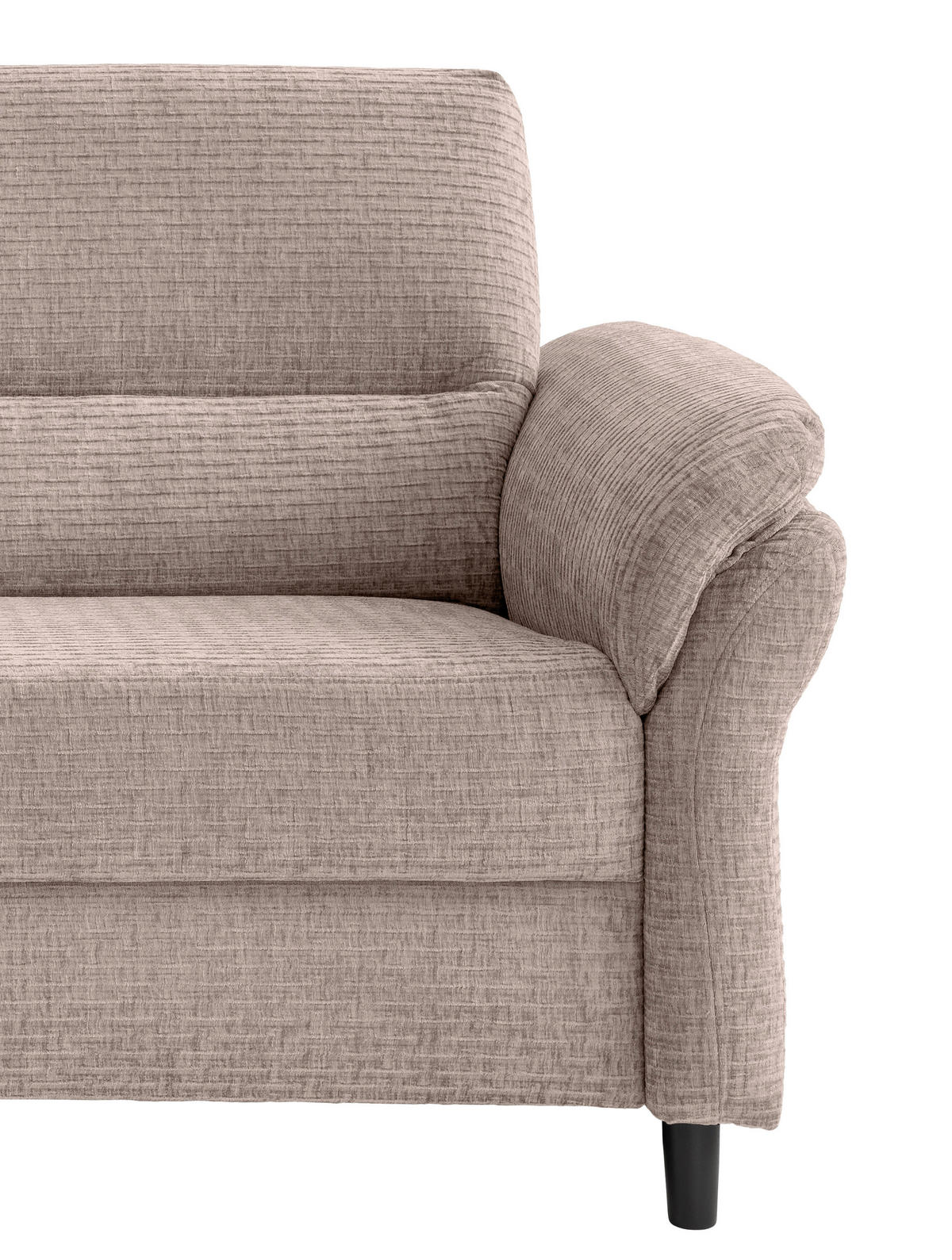 3-SITZER-SOFA in Mikrofaser Beige  - Beige/Schwarz, Modern, Holz/Textil (192/90/89cm) - Livetastic