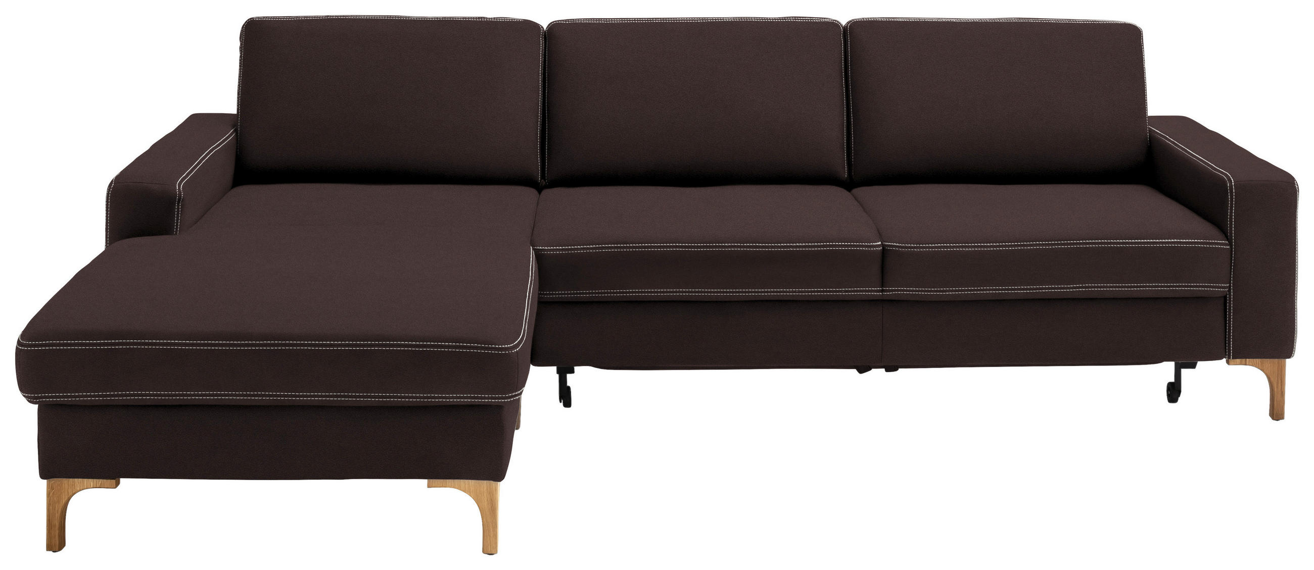 ECKSOFA in Mikrofaser Dunkelbraun  - Dunkelbraun/Beige, Design, Textil (185/278cm) - Pure Home Lifestyle