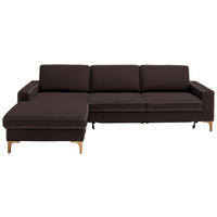 ECKSOFA in Mikrofaser Dunkelbraun  - Dunkelbraun/Beige, Design, Textil (185/278cm) - Pure Home Lifestyle