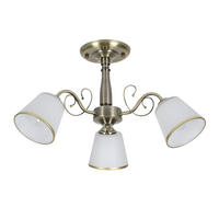 DECKENLEUCHTE Losanna 54/54/30 cm   - Weiß/Bronzefarben, KONVENTIONELL, Metall (54/54/30cm)