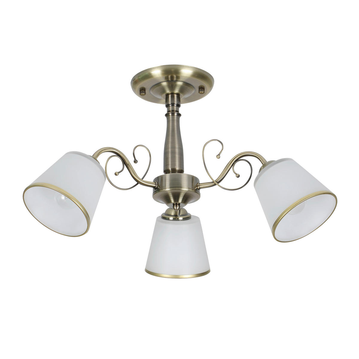 DECKENLEUCHTE Losanna 54/54/30 cm   - Weiß/Bronzefarben, KONVENTIONELL, Metall (54/54/30cm)
