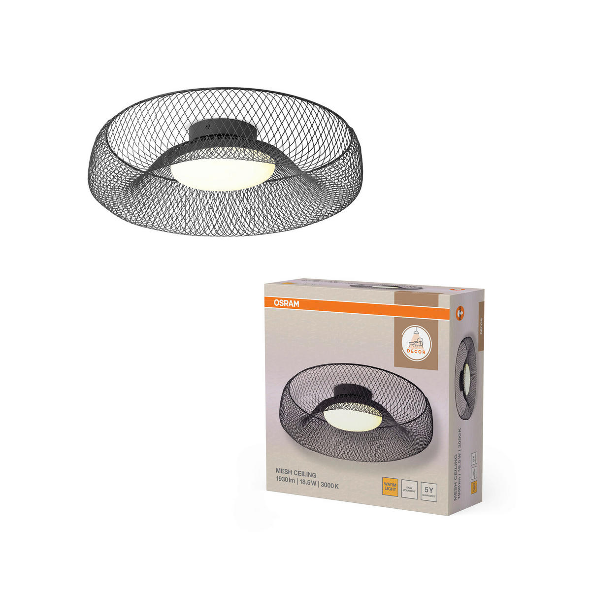 LED-DECKENLEUCHTE 30/11 cm   - Schwarz, Basics, Kunststoff/Metall (30/11cm) - Osram