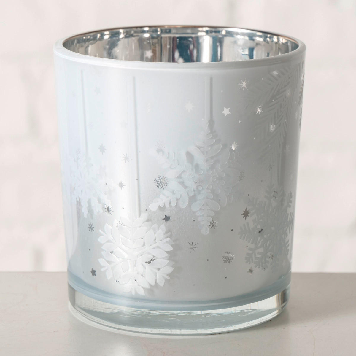WINDLICHT - Silberfarben, Basics, Glas (7,3/7,3/8cm)