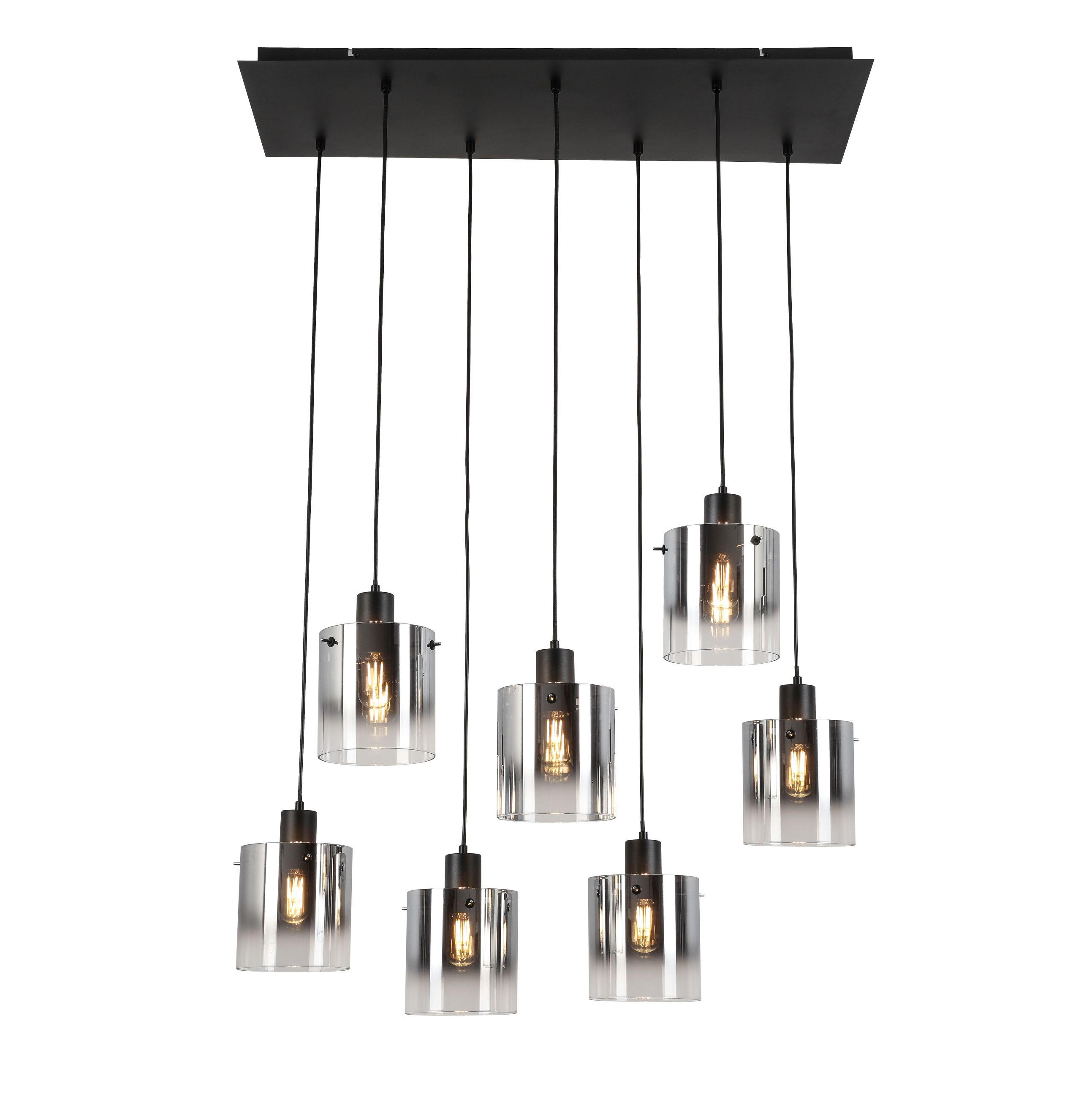 HÄNGELEUCHTE 86/34/120 cm   - Chromfarben/Schwarz, Design, Glas/Metall (86/34/120cm) - Novel