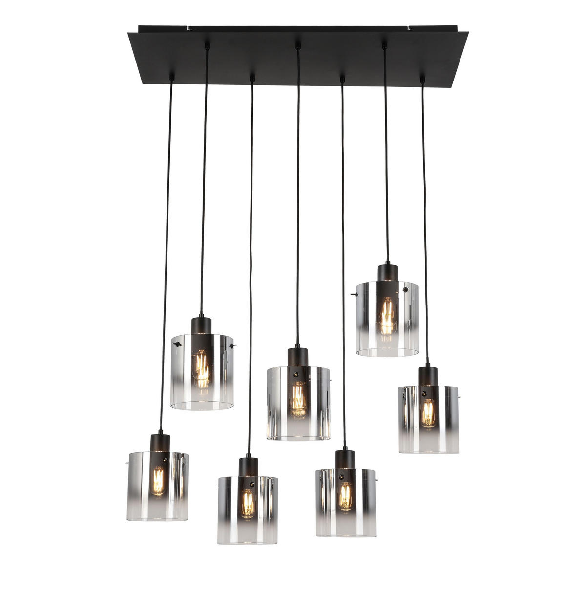HÄNGELEUCHTE 86/34/120 cm   - Chromfarben/Schwarz, Design, Glas/Metall (86/34/120cm) - Novel