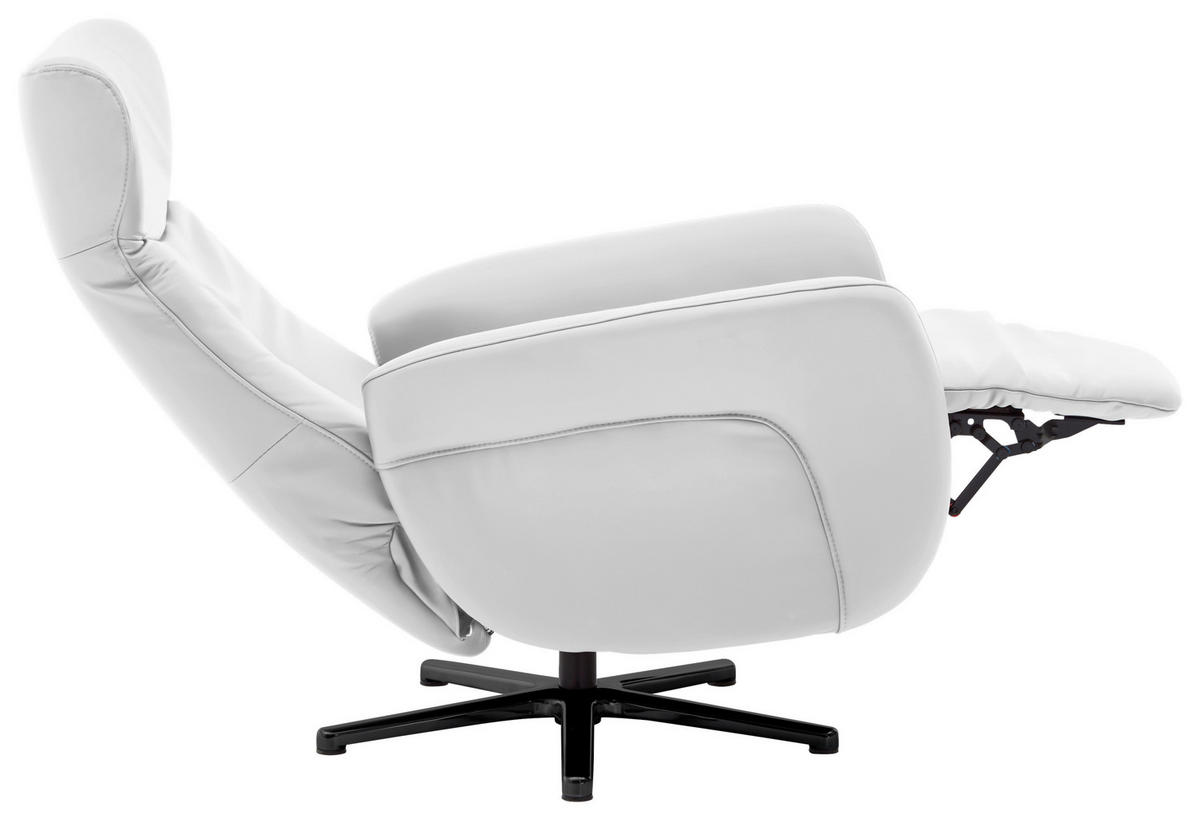 RELAXSESSEL in Leder Weiss  - Weiss/Schwarz, Design, Leder/Metall (76/112/83cm) - Beldomo Speed