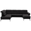 WOHNLANDSCHAFT in Echtleder Schwarz  - Schwarz, Design, Leder/Metall (206/336/181cm) - Beldomo Speed