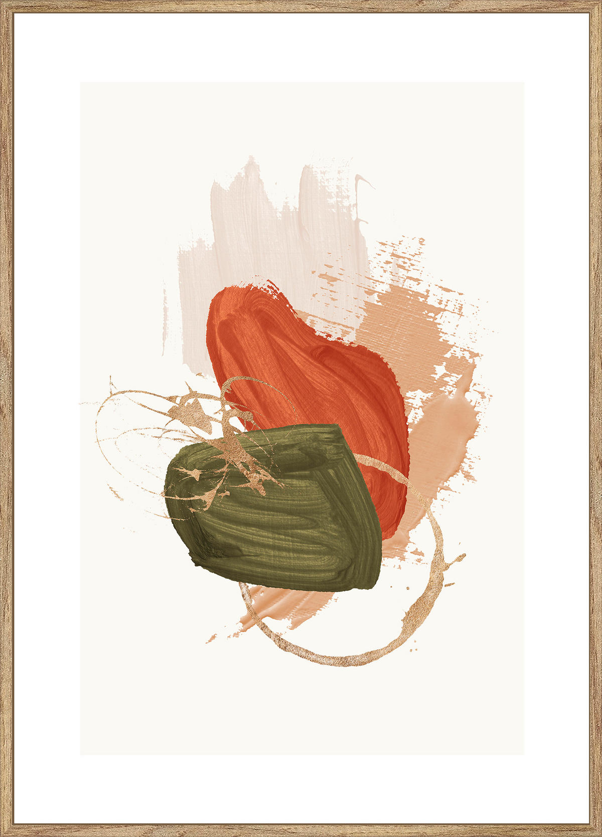 ART PRINT 51,2/71,2 cm  - culoare lemn stejar/multicolor, Design, textil/material pe bază de lemn (51,2/71,2cm) - Monee