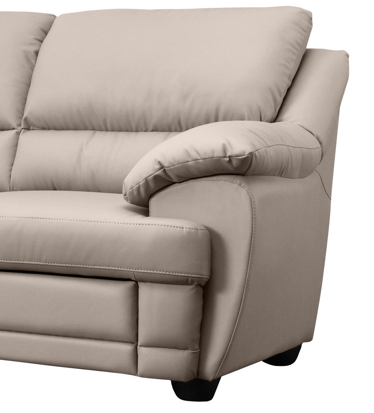 ECKSOFA in Lederlook Sandfarben  225/245 cm  - Sandfarben, Design, Kunststoff/Textil (225/245cm) - Livetastic