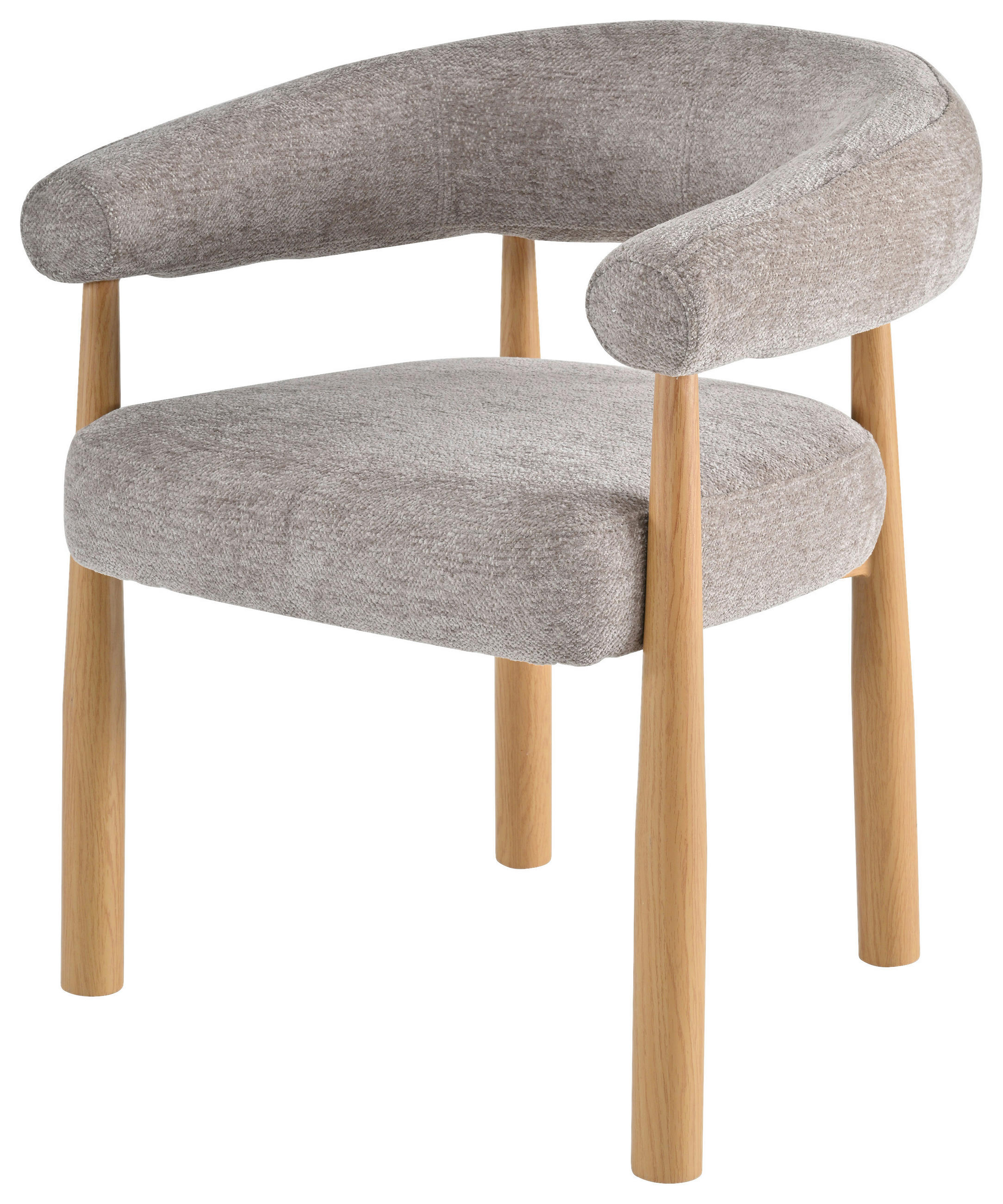 ARMLEHNSTUHL   Webstoff  Eichefarben, Beige  - Eichefarben/Beige, MODERN, Textil/Metall (61/75/61cm) - Livetastic