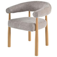 ARMLEHNSTUHL   Webstoff  Eichefarben, Beige  - Eichefarben/Beige, MODERN, Textil/Metall (61/75/61cm) - Livetastic