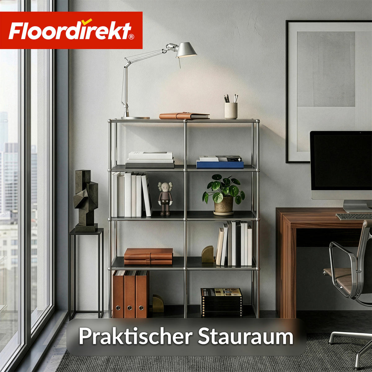 STANDREGAL Schwarz  - Schwarz, Basics, Metall (78/118/40cm) - Floordirekt