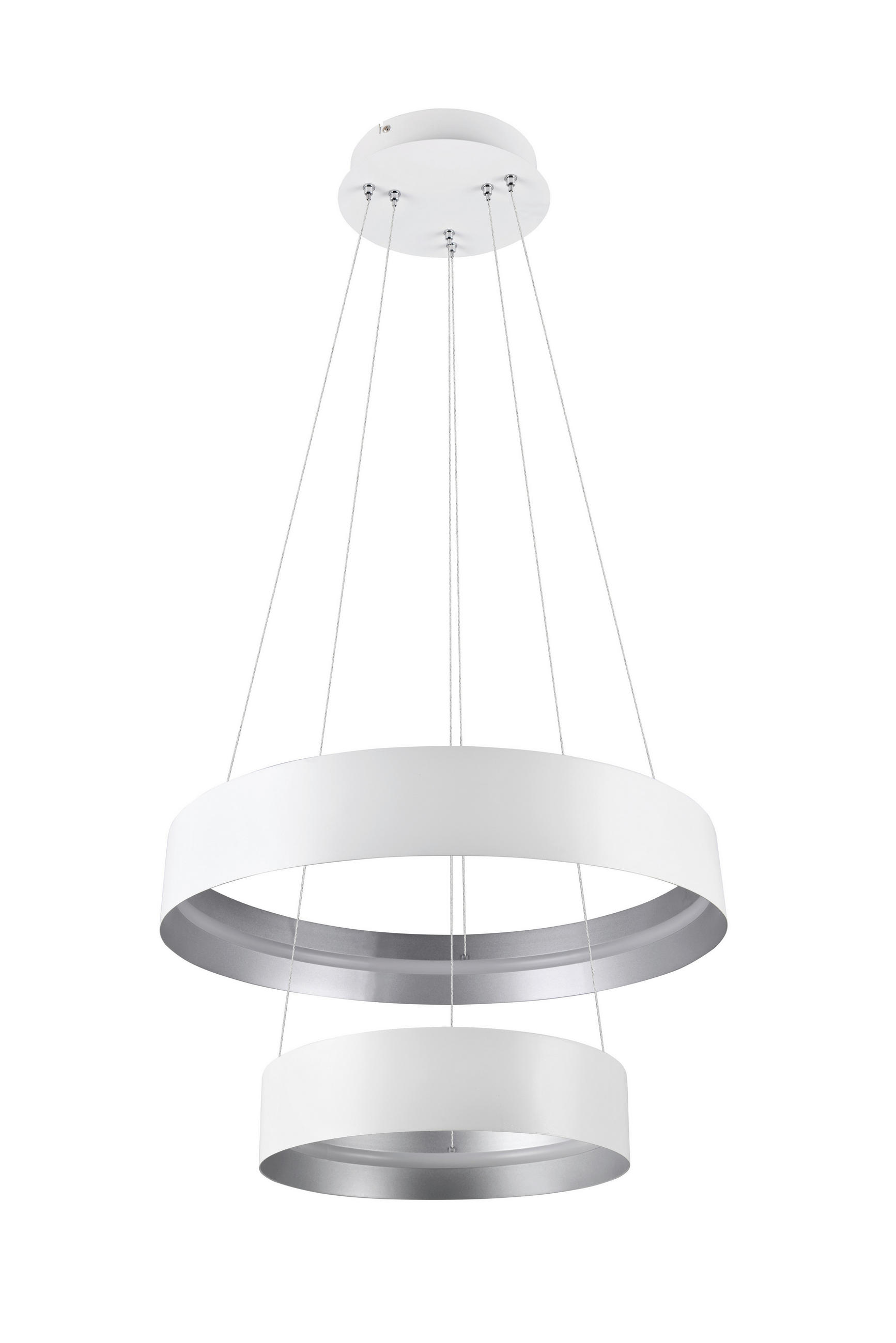 LED-HÄNGELEUCHTE 50/150 cm  - Silberfarben/Weiß, Design, Metall (50/150cm) - Musterring