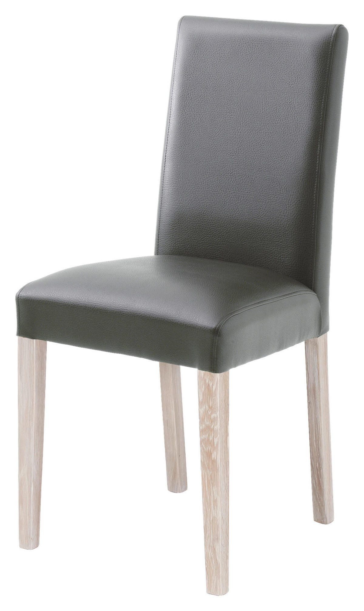 STUHL  in Lederlook  - Grau/Sonoma Eiche, Konventionell, Holz/Textil (44/92/57cm) - Carryhome