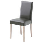 STUHL  Beinauswahl, Stoffauswahl Lederlook  - Grau/Sonoma Eiche, KONVENTIONELL, Holz/Textil (44/92/57cm) - Carryhome