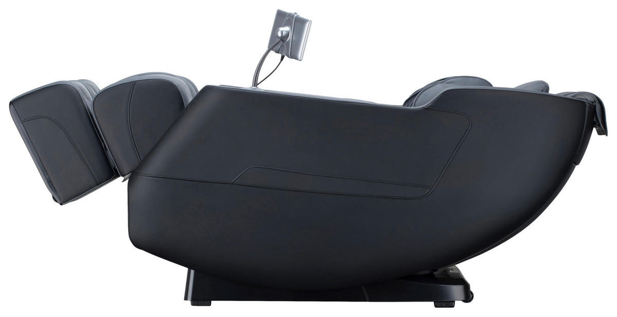MASSAGESESSEL Fixed po Series  mit Lederlook Grau, Schwarz Relaxfunktion, Liegefunktion, Netzbetrieb, Massagefunktion, USB-Anschluss, ausziehbare Fußstütze, automatische Rückholfunktion, Bluetooth-Lautsprecher, inklusive Armlehnen, Nackenkissen abnehmbar Rückenkissen, Nackenstütze, Sitzkissen, Relaxfunktion, Fußteilverstellung, Nackenkissen  - Schwarz/Grau, KONVENTIONELL, Kunststoff/Textil (136/74,5/104,6cm) - Novel