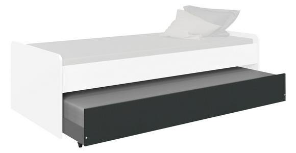 BETTKASTEN Graphitfarben, Weiß - Graphitfarben/Weiß, KONVENTIONELL, Holzwerkstoff (94/27/199cm) - Carryhome
