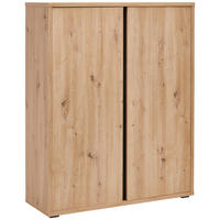 SCHUHSCHRANK 97,5/120/33,8 cm  - Eichefarben/Anthrazit, MODERN, Holzwerkstoff/Kunststoff (97,5/120/33,8cm) - Xora