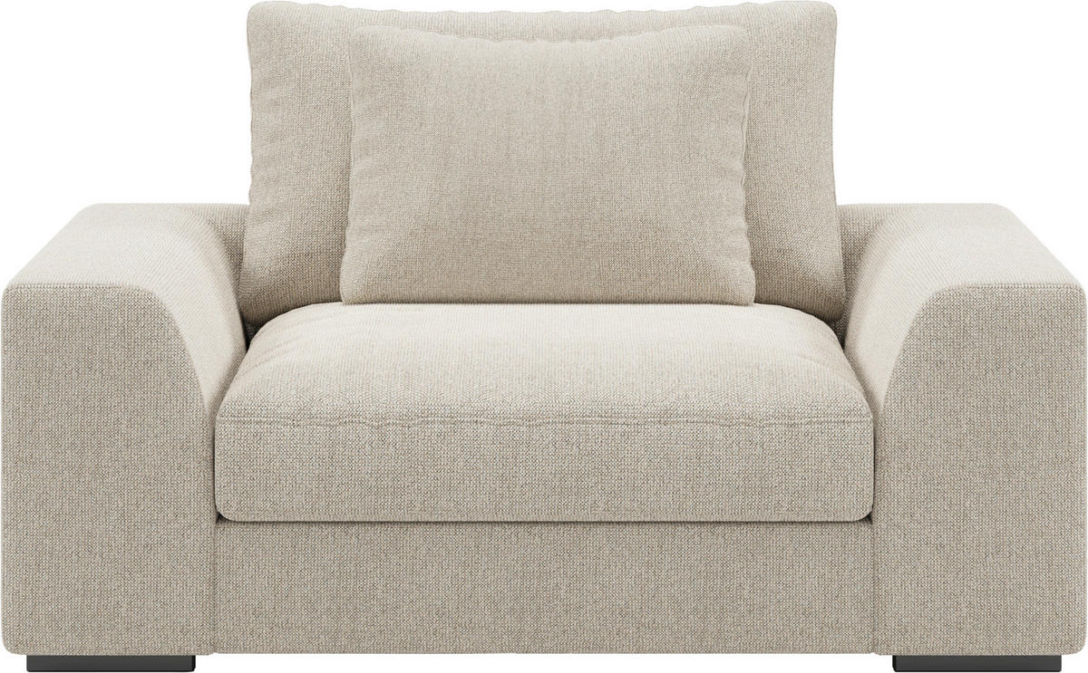 FÅTÖLJ i trä, textil beige  - beige/svart, Design, trä/textil (148/85/114cm) - Novel