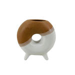 VASE 12.5 cm  - Braun/Weiß, Trend, Keramik (12,3/5,5/12,6cm) - Ambia Home