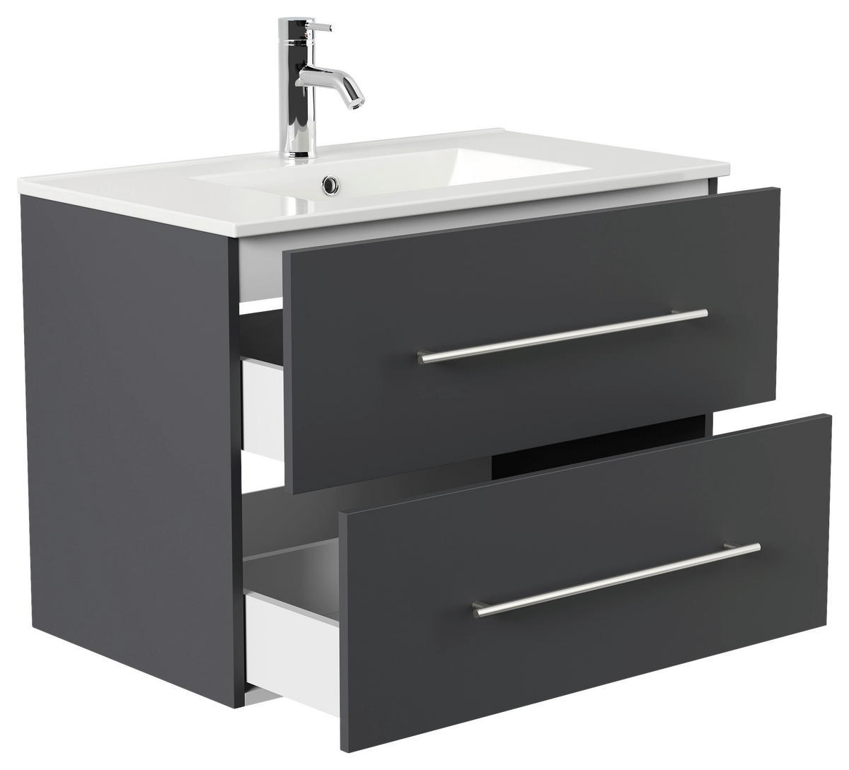 WASCHTISCHKOMBI 81 cm  - Graphitfarben/Weiß, Basics, Keramik/Holzwerkstoff (81cm) - MID.YOU