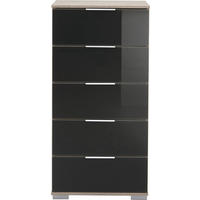 KOMMODE  in 49/102/41 cm  - Eichefarben/Alufarben, Design, Glas/Holzwerkstoff (49/102/41cm) - Carryhome