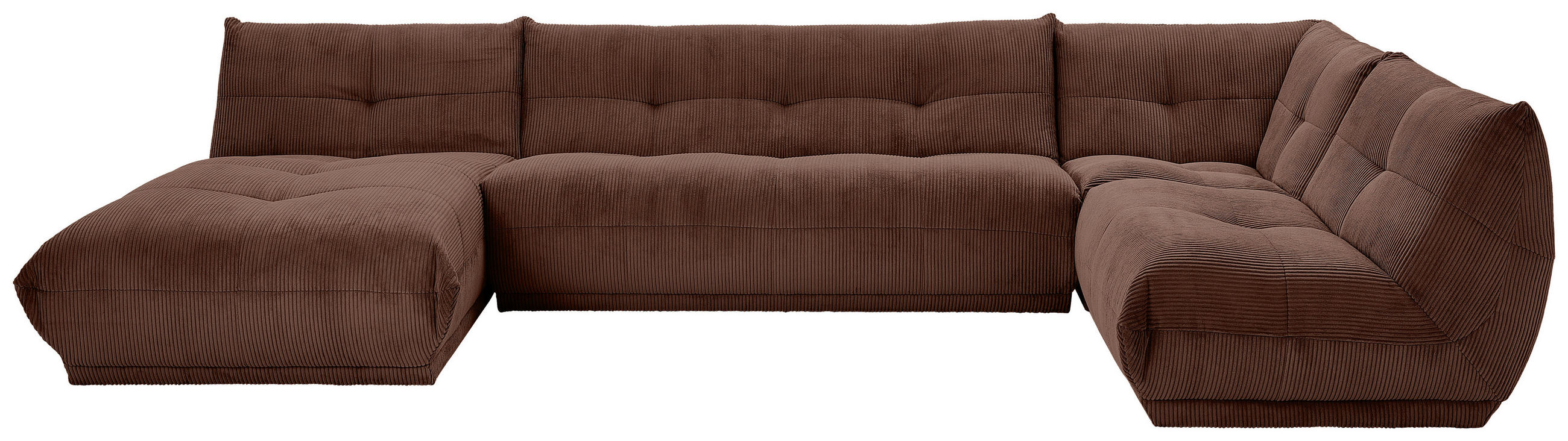 WOHNLANDSCHAFT  Cord Braun  - Braun, Trend, Textil (185/390/210cm) - Livetastic