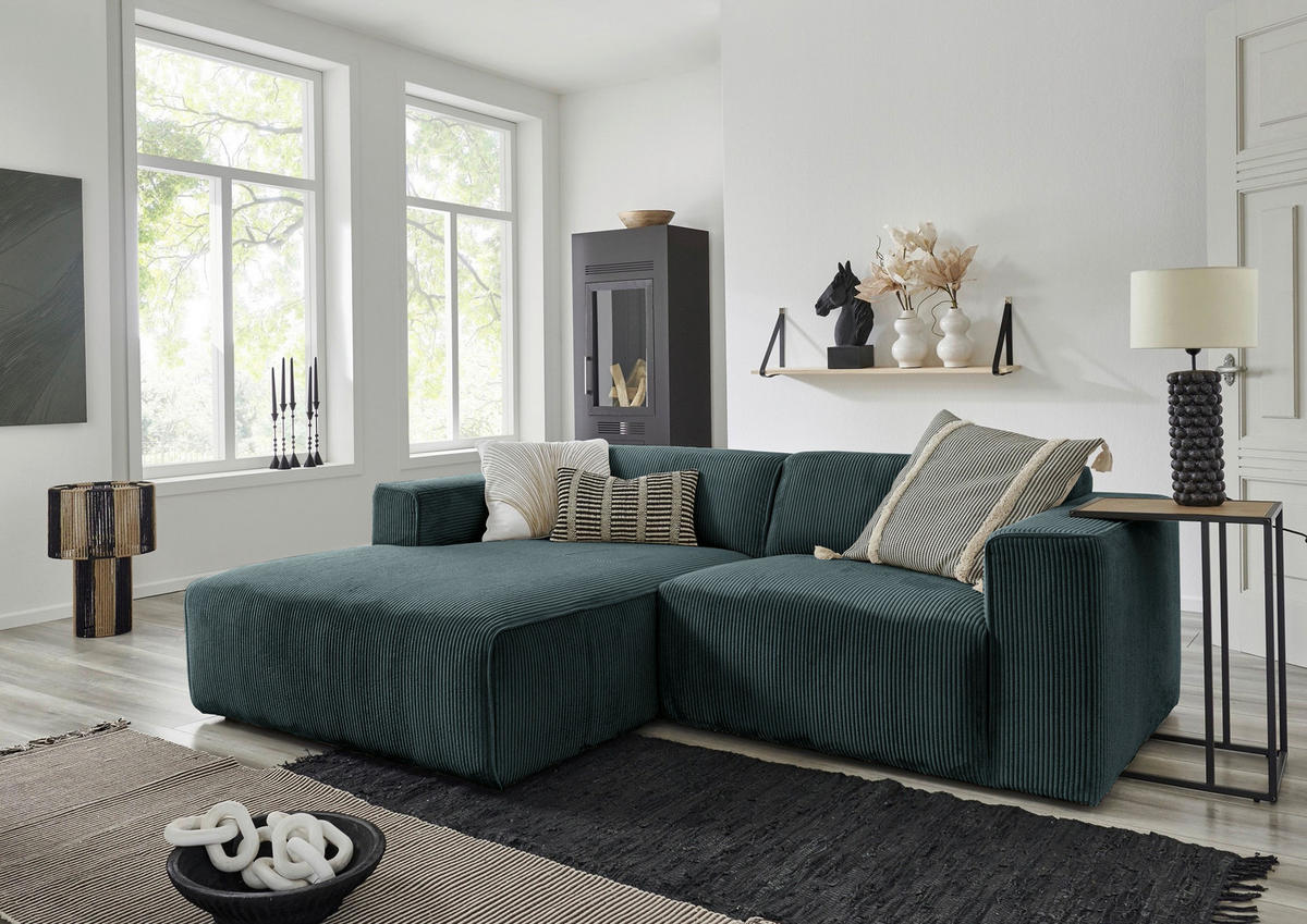 HÖRNSOFFA i manchester blå  - blå/svart, Design, textil/plast (161/234cm) - Livetastic