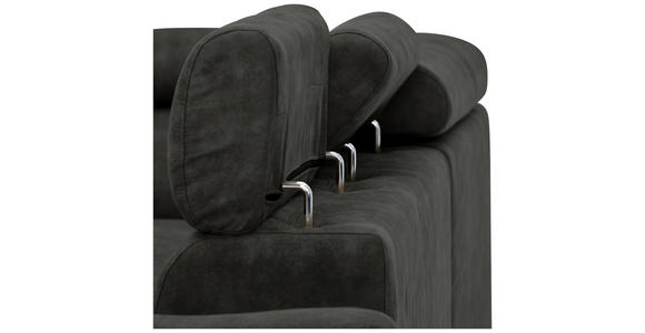 ECKSOFA  in Lederlook Anthrazit  230/263 cm  - Anthrazit/Schwarz, Design, Kunststoff/Textil (230/263cm) - Hom`in