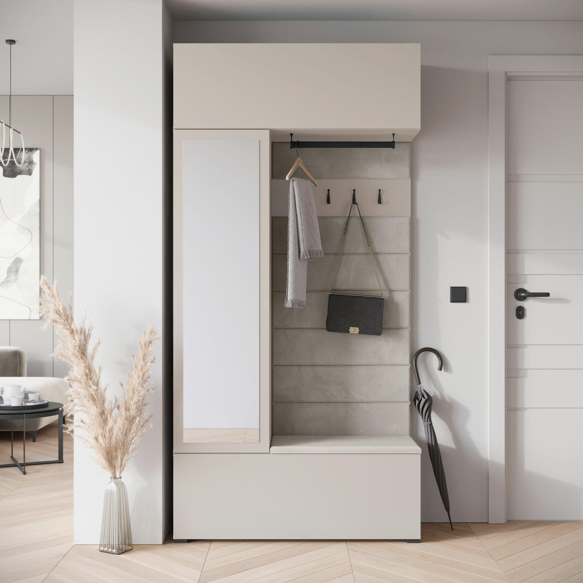 HALLMÖBEL  i 115/231,9/37,5 cm  - beige/kashmir, Design, trämaterial (115/231,9/37,5cm) - Livetastic