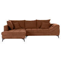 ECKSOFA in Flachgewebe Braun  - Schwarz/Braun, Design, Textil/Metall (224/307cm) - Stylife