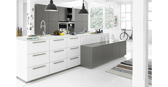 EINBAUKÜCHE - Weiß/Grau, Design, Holzwerkstoff - Dieter Knoll