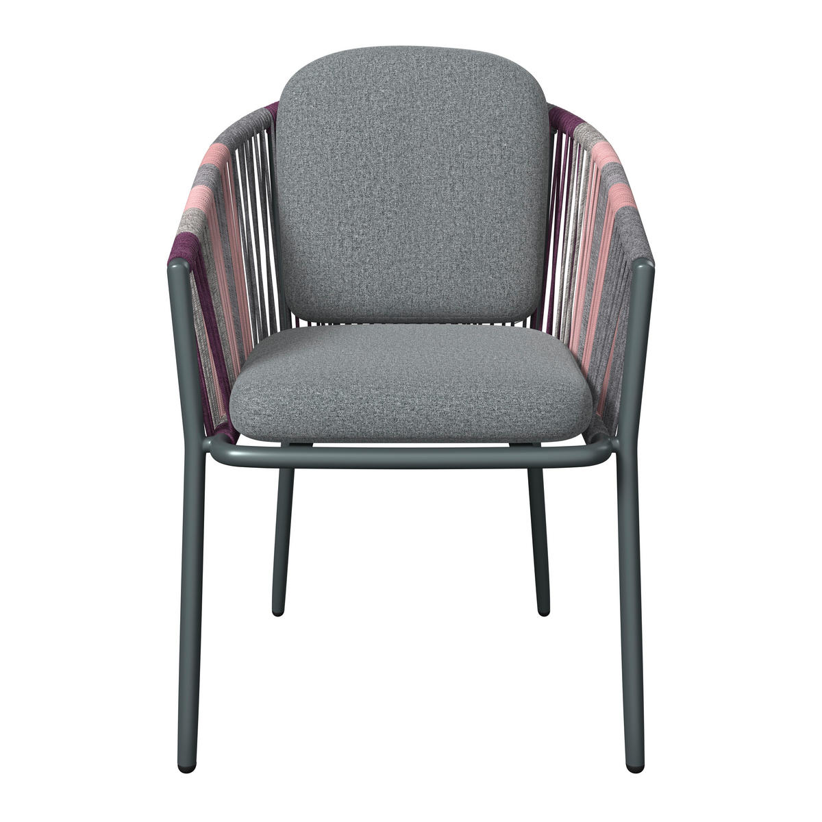 STAPELSESSEL in Metall, Textil Lila, Dunkelgrau  - Dunkelgrau/Lila, Design, Textil/Metall (58,5/79,5/61,5cm) - Amatio