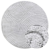 HOCHFLORTEPPICH 160 cm New York Hellgrau rund  - Hellgrau, Basics, Kunststoff/Textil (160cm) - Elle Decoration