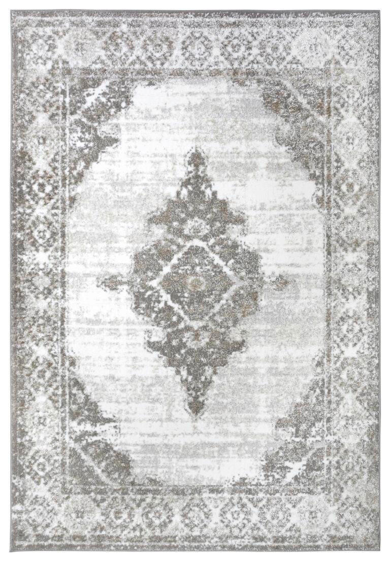 VINTAGE-TEPPICH 67/120 cm Shine Creme, Grau  - Creme/Grau, Design, Kunststoff (67/120cm)