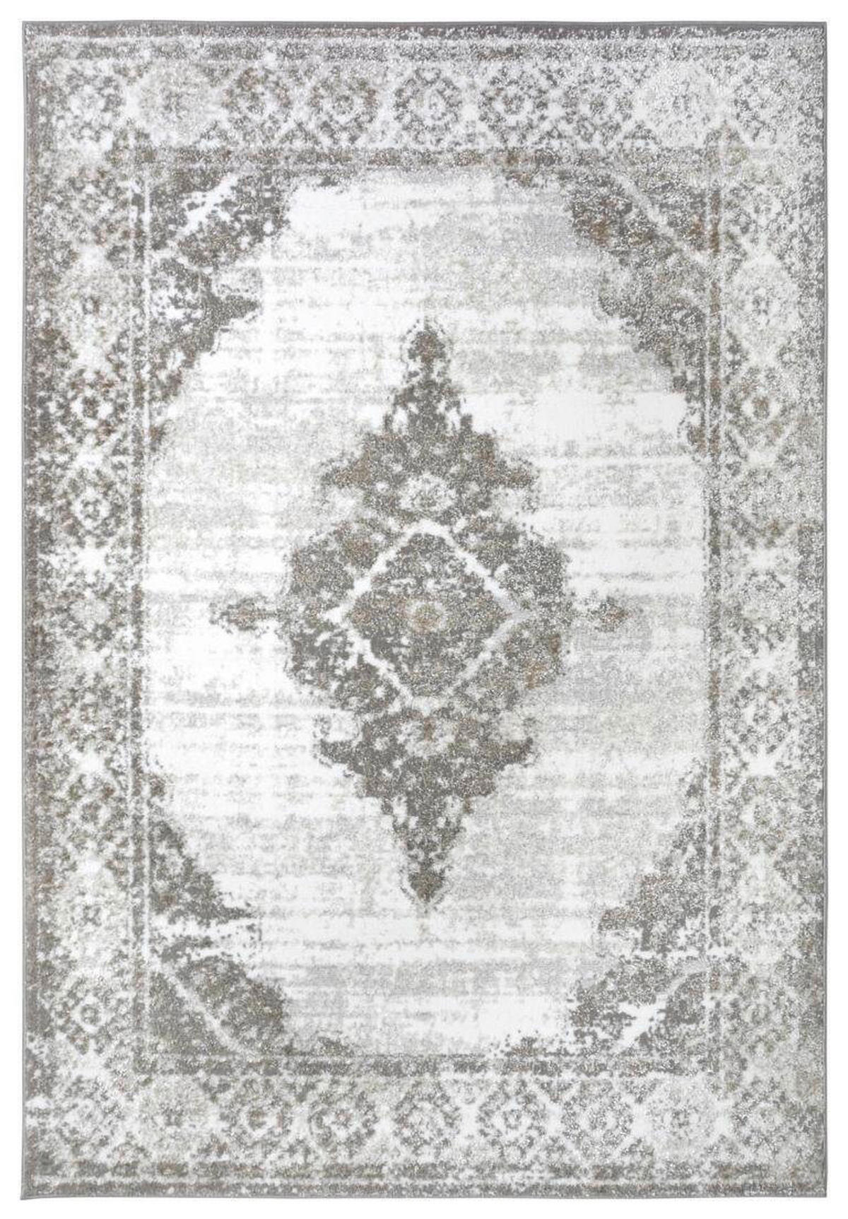 VINTAGE-TEPPICH 200/280 cm Shine Creme, Grau  - Creme/Grau, Design, Kunststoff (200/280cm)