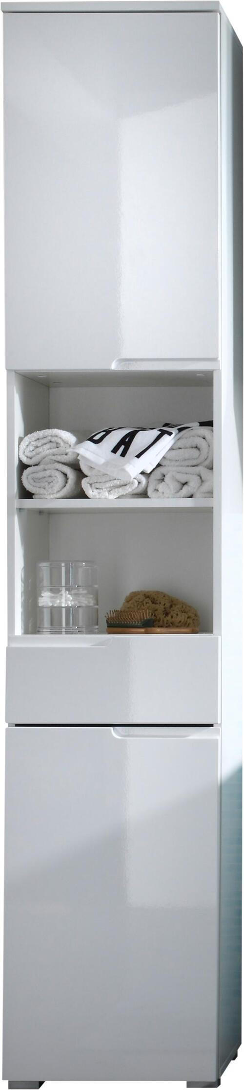 HOCHSCHRANK 40/199/32 cm  - Silberfarben/Weiß, Design, Holzwerkstoff/Kunststoff (40/199/32cm) - Xora