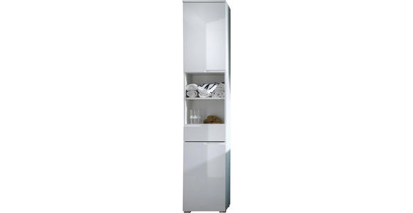 HOCHSCHRANK 40/199/32 cm - Silberfarben/Weiß, Design, Holzwerkstoff/Kunststoff (40/199/32cm) - Xora