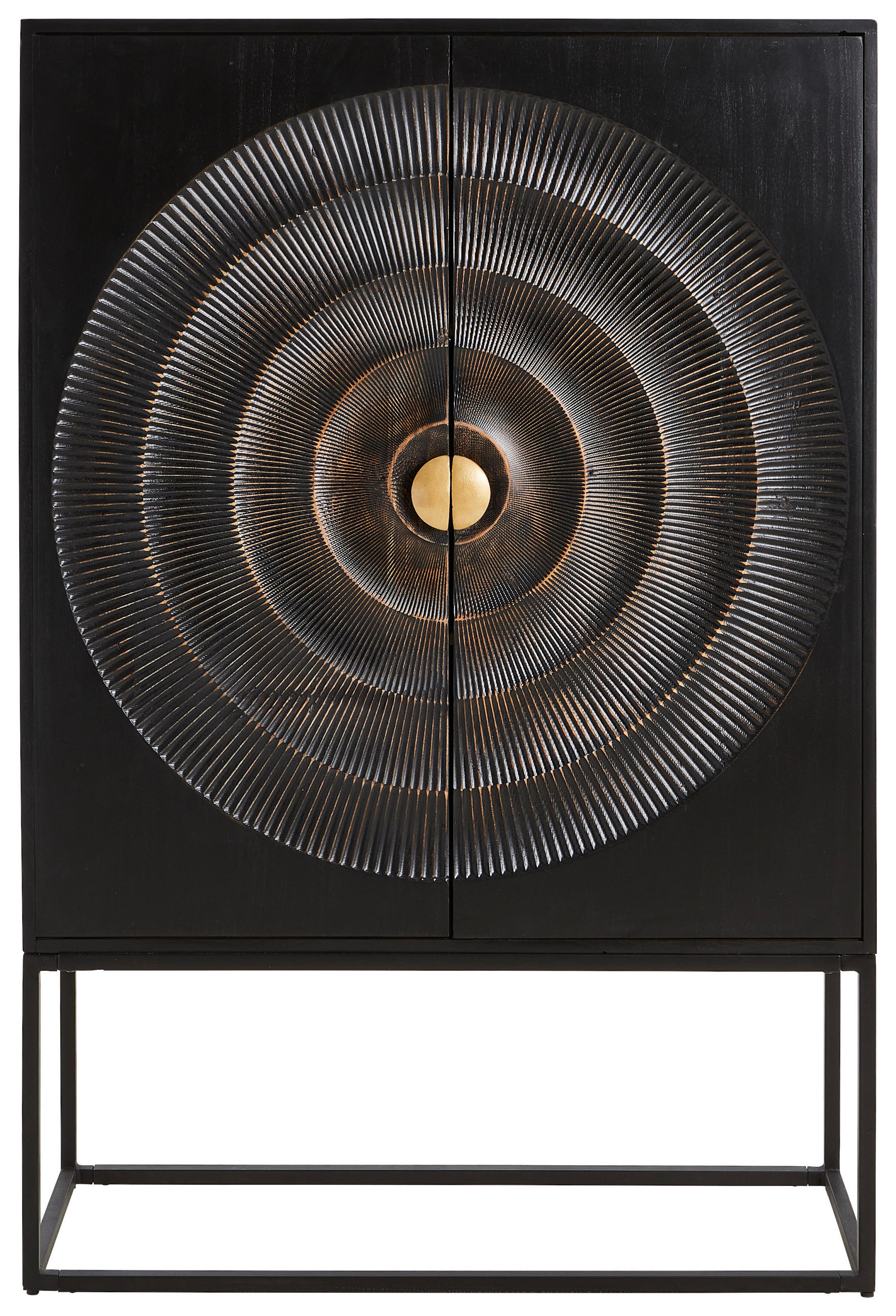 HIGHBOARD  in 100/150/40 cm  - Goldfarben/Schwarz, Design, Holz/Metall (100/150/40cm) - Landscape