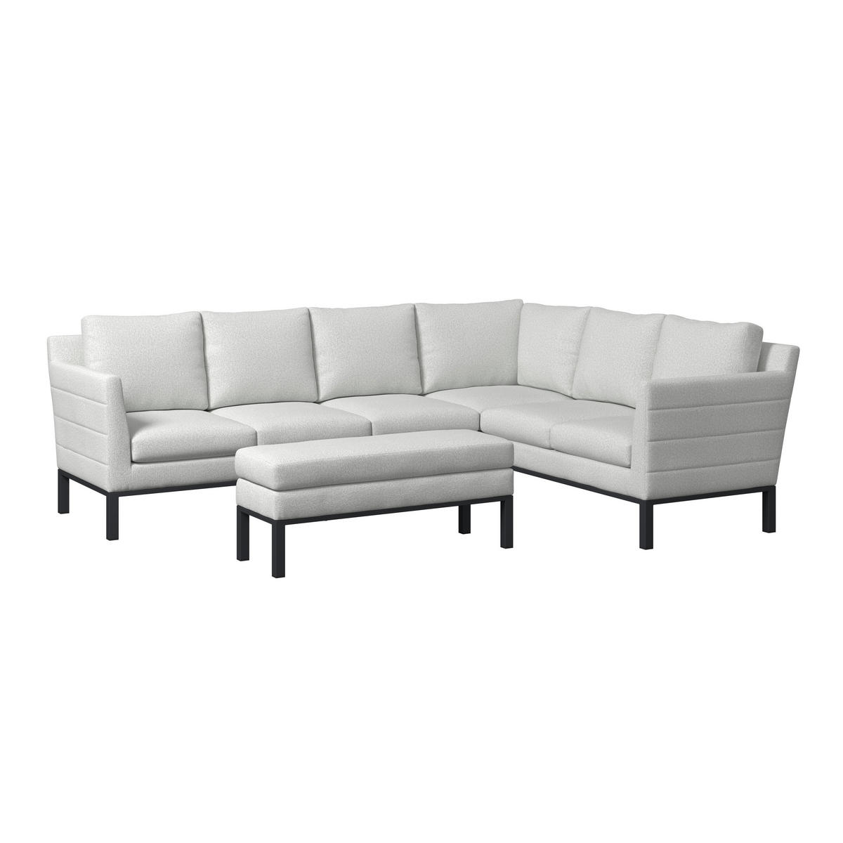 LOUNGEGARNITUR 5-teilig  277/213 cm  Aluminium  - Anthrazit/Hellgrau, LIFESTYLE, Textil/Metall (277/213cm) - Amatio