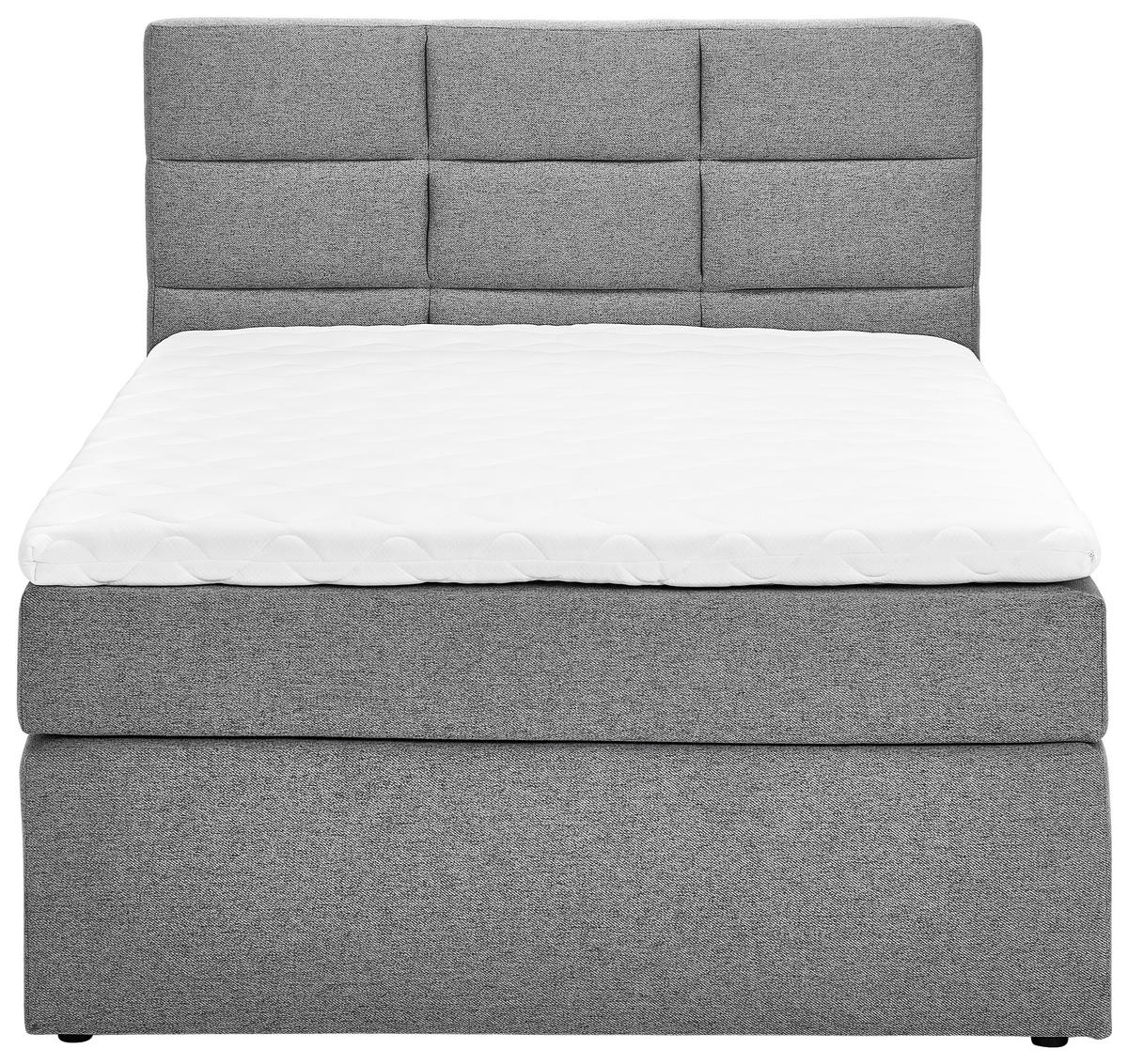 BOXSPRINGBETT 100/200 cm  in Grau  - Schwarz/Grau, KONVENTIONELL, Textil (100/200cm) - Carryhome