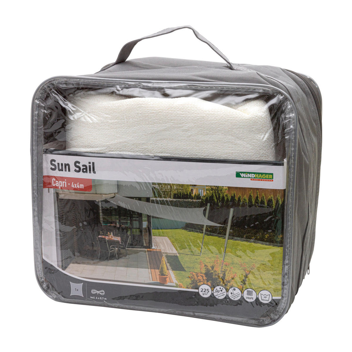 GARTENSONNENSEGEL  400/400 cm  - Weiß, Basics, Kunststoff (400/400cm) - Windhager