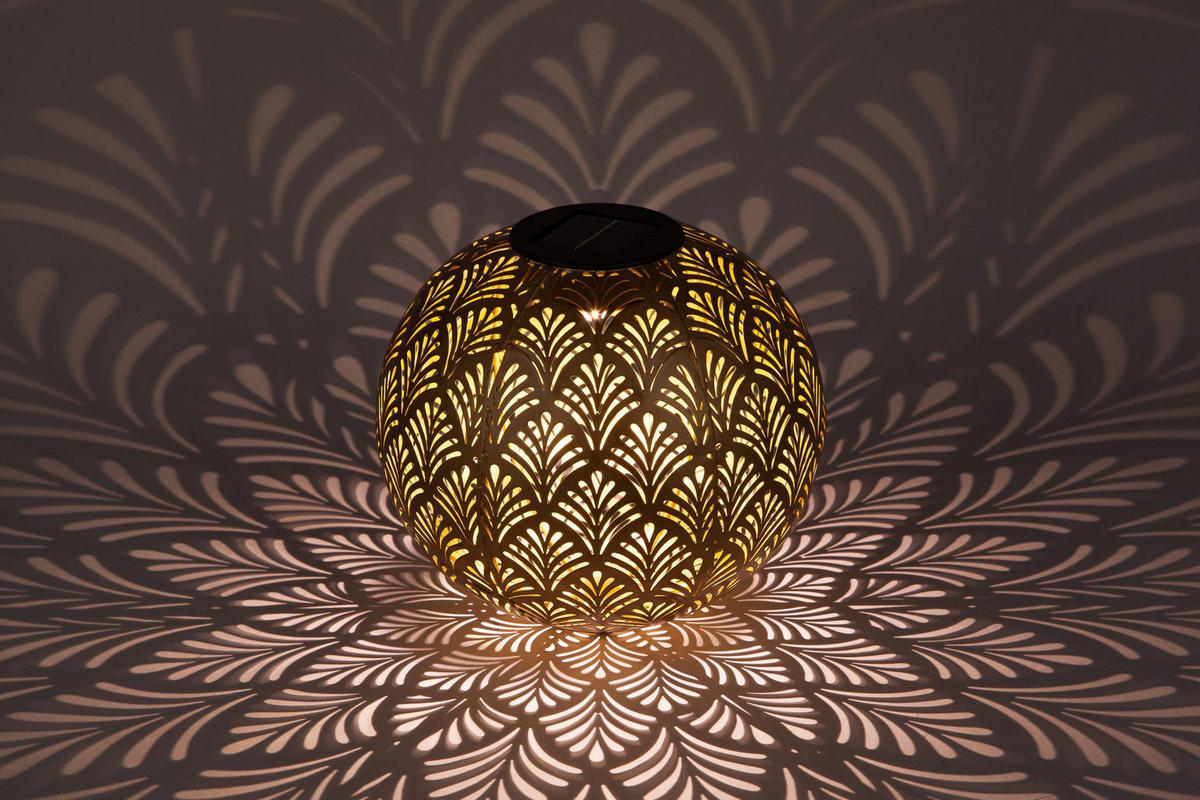 SOLARLEUCHTE 18 cm  - Goldfarben, Design, Kunststoff/Metall (18cm) - Ambia Garden