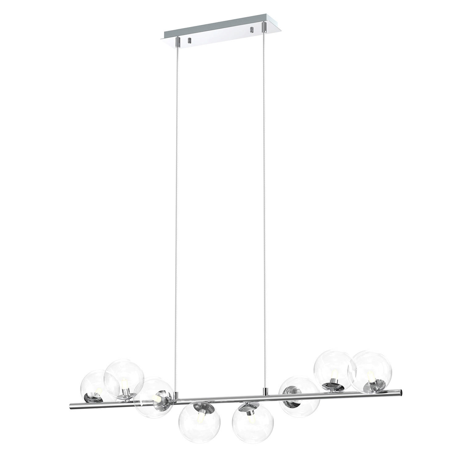 PENDELLEUCHTE 105/27/150 cm  - Chromfarben, Design, Glas/Metall (105/27/150cm)