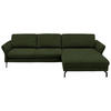 ECKSOFA in Velours Waldgrün  - Waldgrün/Schwarz, Design, Textil/Metall (306/179cm) - Beldomo System