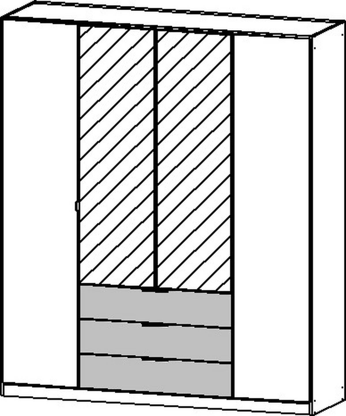 KLEIDERSCHRANK  in Weiß, Eiche Artisan, Grau  - Eiche Artisan/Weiß, Basics, Glas/Holzwerkstoff (181/210/54cm) - Boxxx