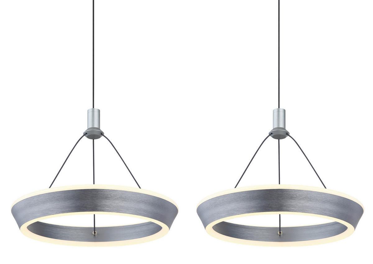LED-HÄNGLAMPA 97,5/30,4/200 cm  - titanfärgad/opal, Design, metall/plast (97,5/30,4/200cm) - Globo